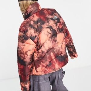 The North Face Puffer Printed Elements Jacket 2000 Large Coral Sunrise Ice Dye